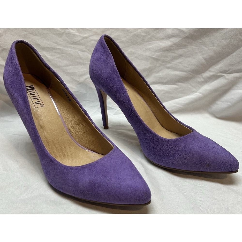 Idifu Faux Suede Purple Heels Pumps Size 8.5 Womens
